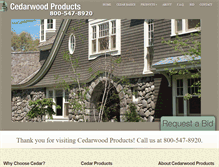 Tablet Screenshot of cedarwoodproducts.net